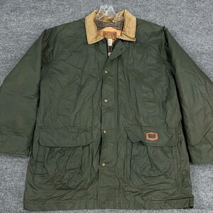 Vintage Woolrich Jacket Men XL Green Barn Chore Coat Wool Lined Nylon Blend